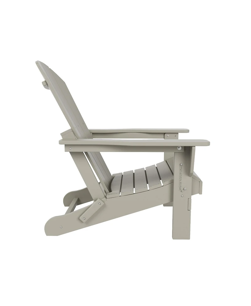 All-Weather Contoured Outdoor Poly Folding Adirondack Chair