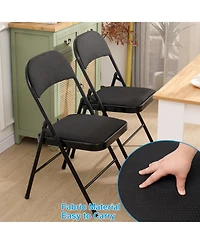 4/6/10-Pack Folding Chair Set with Fabric Upholstered Padded Seat Metal Frame for Home Office Dining Room-6 Pack