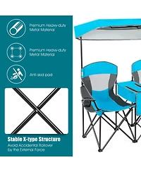 Portable Folding Camping Canopy Chairs with Cup Holder