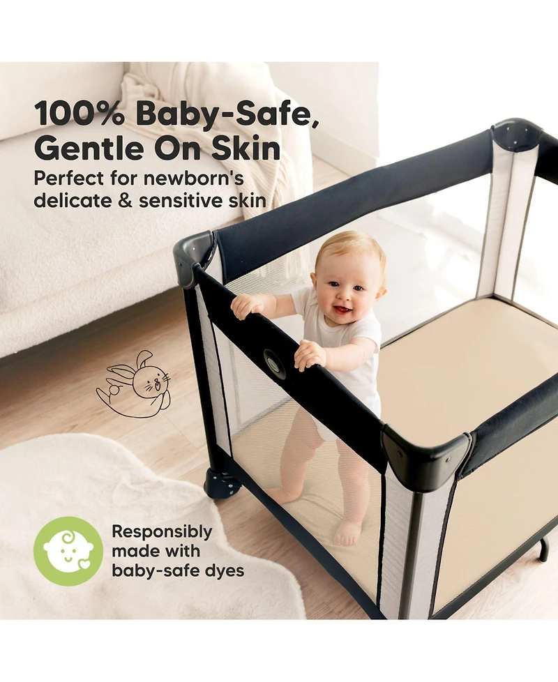 KeaBabies 2-Pack Mini Crib Sheets, Pack and Play Sheets Fitted, N Organic Fitted Sheet Cover