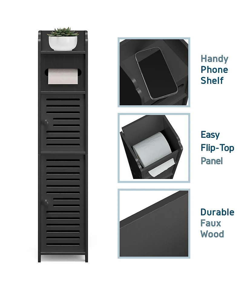 Nestl Narrow Bathroom Storage Cabinet & Organizer with 2 Doors & 3 Shelves