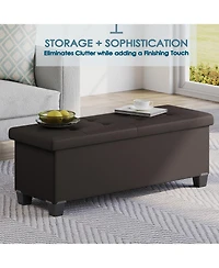 Nestl Inch Ottoman Storage Bench with Storage Bins