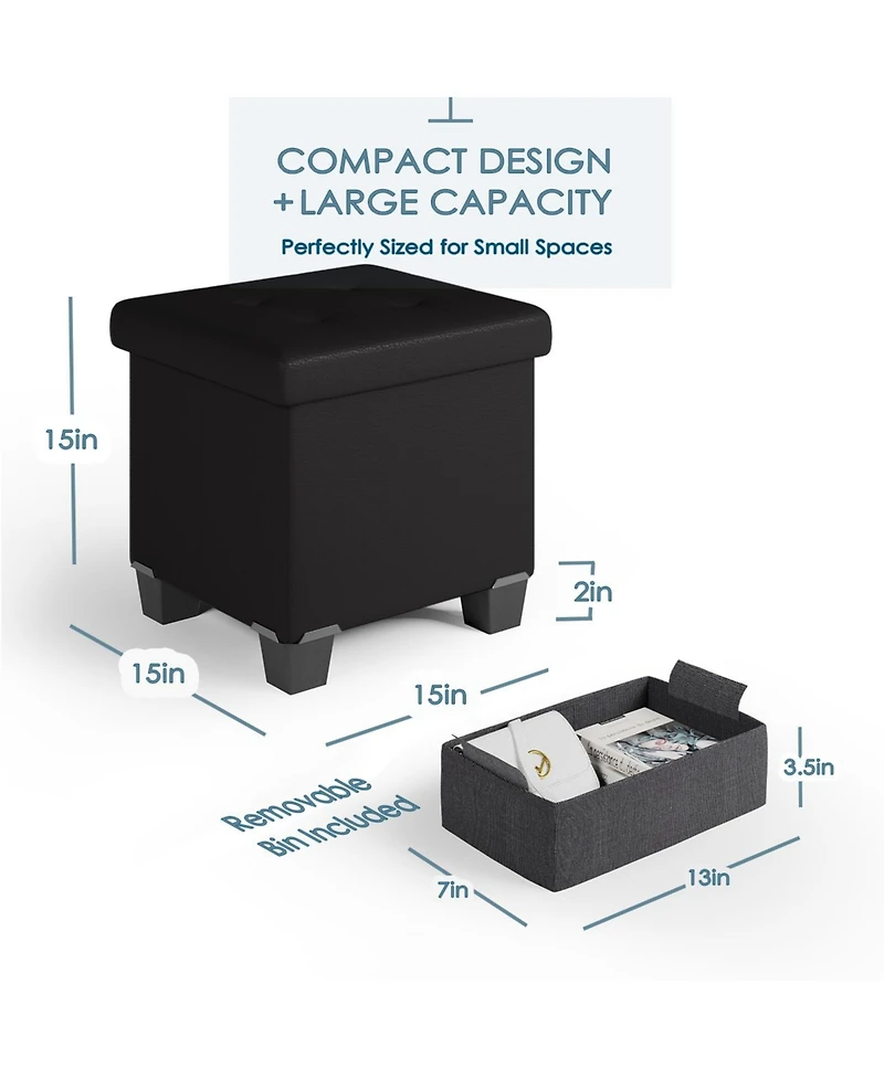 Nestl Inch Ottoman Storage Bench with Bins