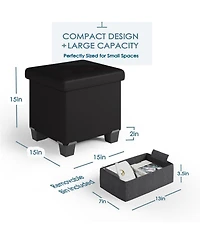 Nestl Inch Ottoman Storage Bench with Bins