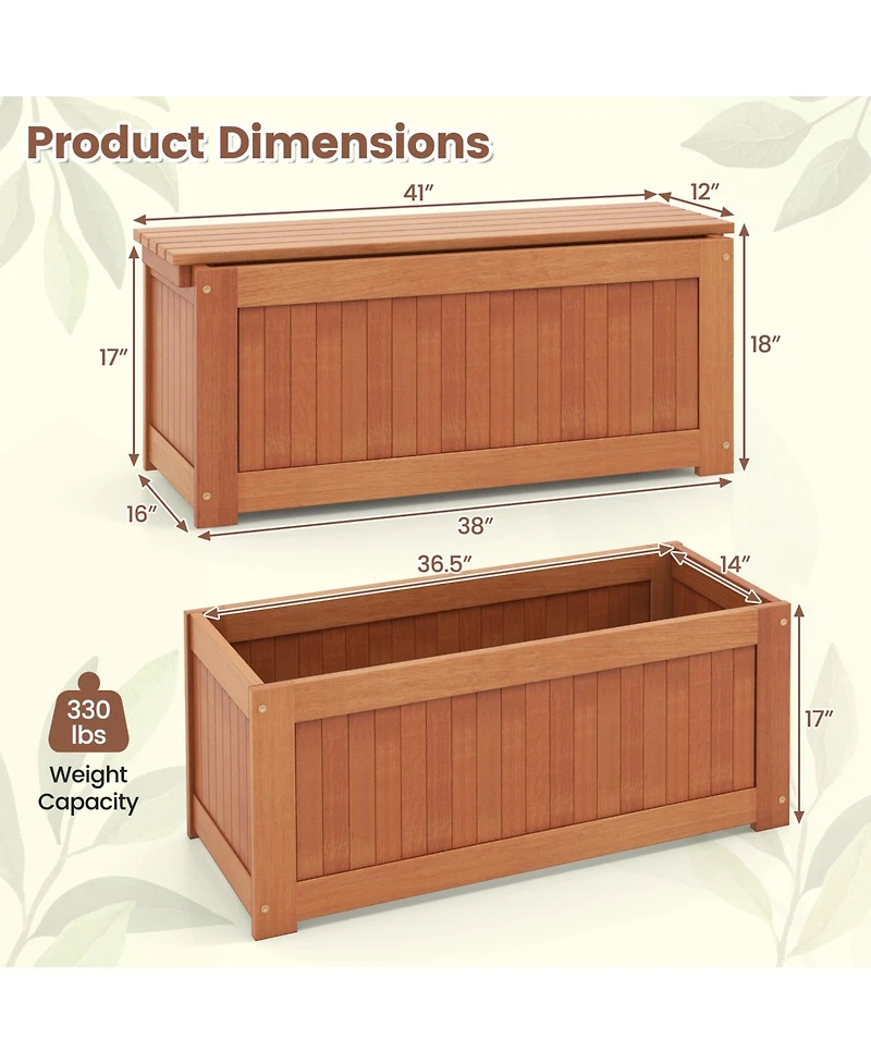 Slickblue Outdoor Plant Container with Seat for Garden Yard Balcony Deck