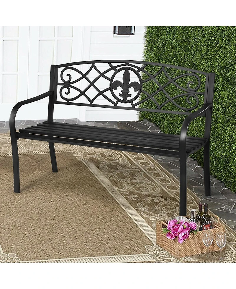 Slickblue Patio Heavy-Duty Metal Garden Bench