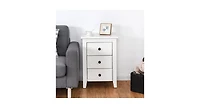 Slickblue Modern Storage End Beside Nightstand with 3 Drawers