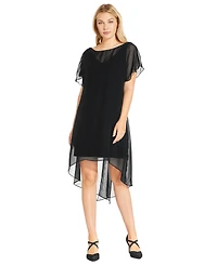 Adrianna Papell Chiffon-Overlay A-Line Dress