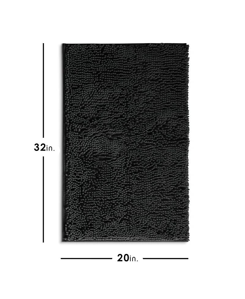 Ultra Soft Non-Slip Chenille Bath Rug - Quick Dry, Machine Washable Medium 20”x32”