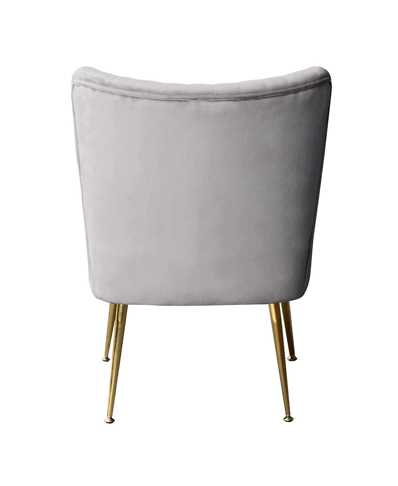 22" Wide Upholstered Tufted Velvet Accent Chair With Metal Leg