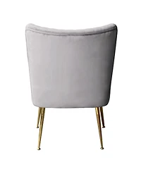 22" Wide Upholstered Tufted Velvet Accent Chair With Metal Leg