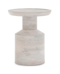 Simpli Home Haynes Solid Mango Wood Wooden Accent Table in White Wash