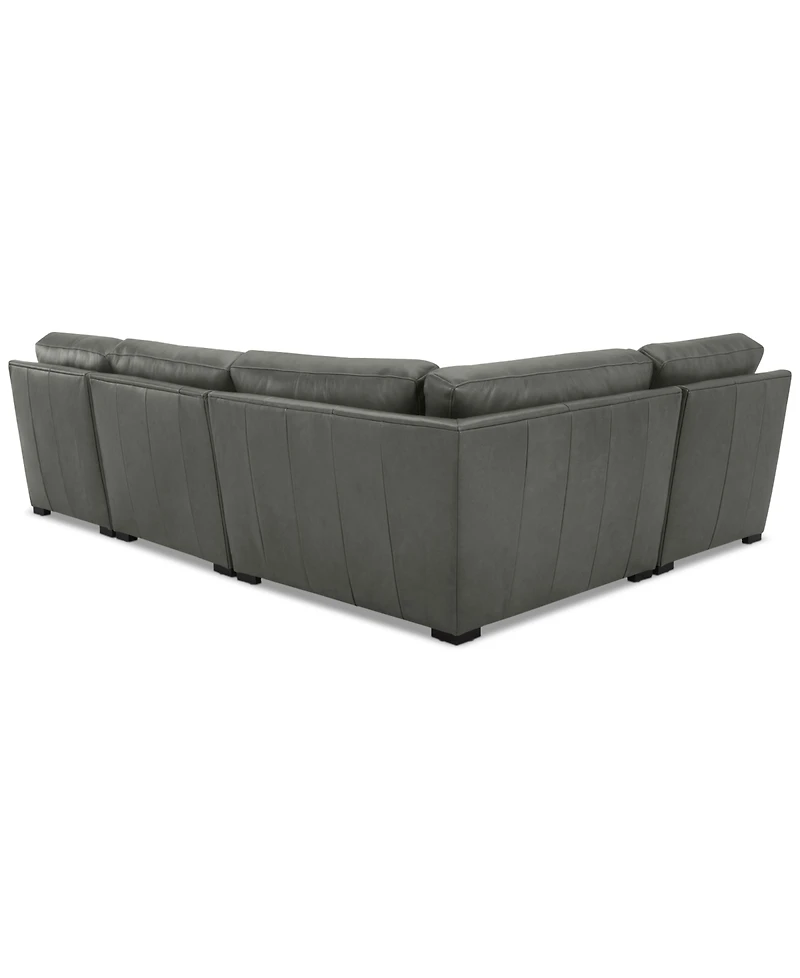 Radley 113" 4-Pc. Leather Wedge Sectional, Created for Macy's