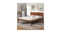 Bed Frame with Wooden Headboard and Slat Support