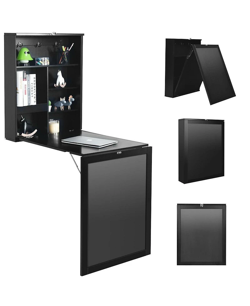 Slickblue Convertible Wall Mounted Table with A Chalkboard