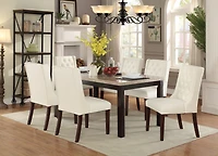 Streamdale Modern Faux Leather White Tufted Set Of 2 Chairs Dining Seat Chair