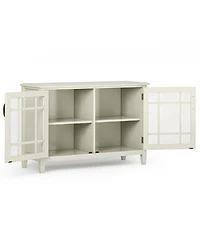Simpli Home Connaught Solid Wood Low Storage Cabinet in Antique White