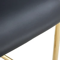 Modern dining chairs with faux leather padded seats, dining room chairs, gold metal leg upholstered chairs, suitable for kitchens, living rooms, bedro