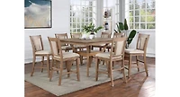 2 Counter Height Chairs in Natural Tone & Beige Wood
