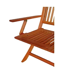 Foldable Patio Dining Set, 4 Folding Chairs, Indoor And Outdoor Universal, Teak