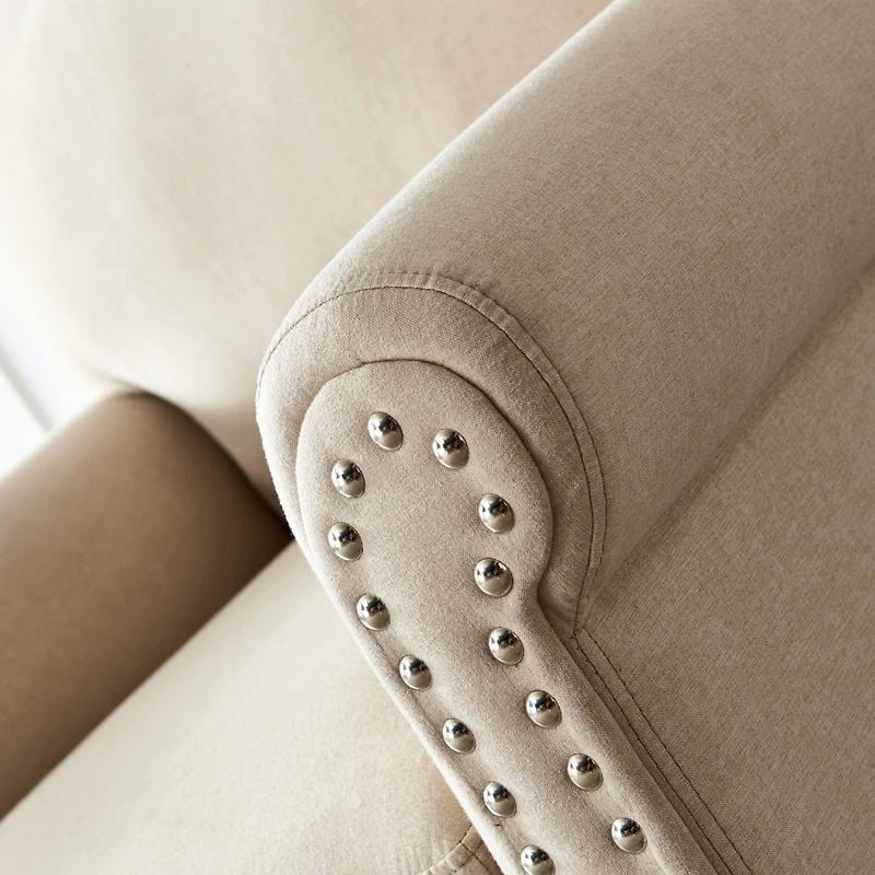 Streamdale Furniture Living Room Sofa Single Seat Chair With Wood Leg Fabric