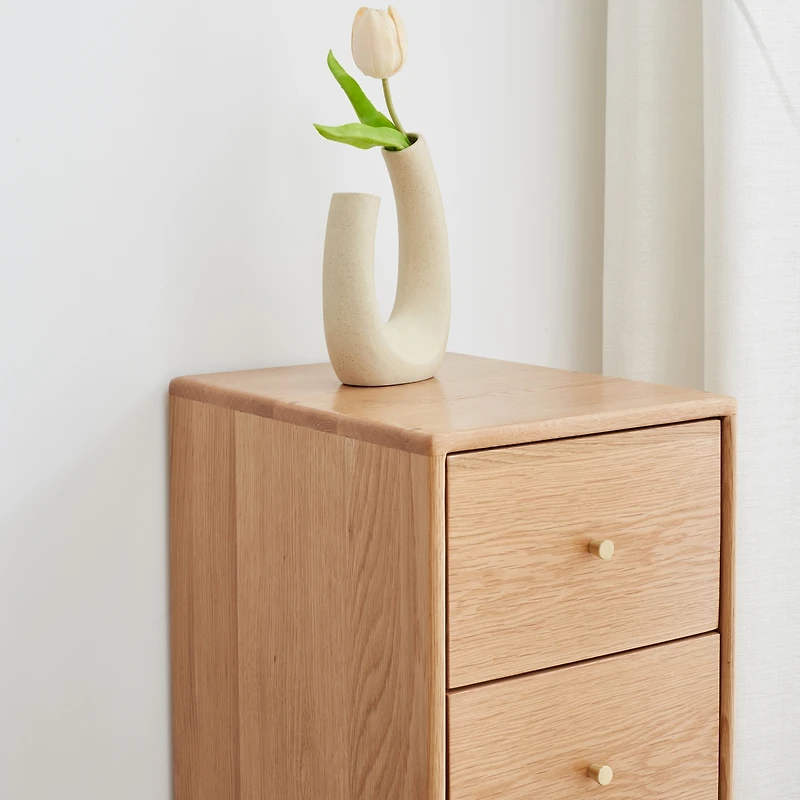 Streamdale Solid Oak Free-Standing Corner Bedside Table