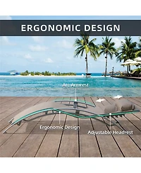 Streamdale 3-Piece Outdoor Lounge Set, Khaki, Aluminum, All-Weather