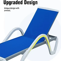 Adjustable Aluminum Pool Lounge Set, Blue