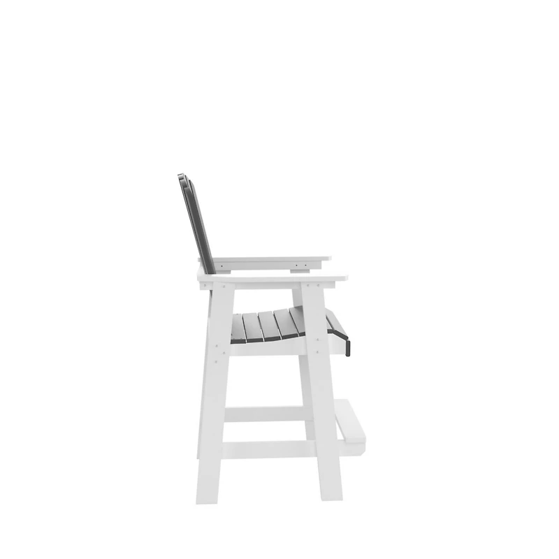 Streamdale Hdpe Bar Chair, White + Gray, Set Of 2