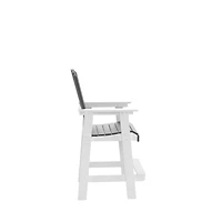 Streamdale Hdpe Bar Chair, White + Gray, Set Of 2