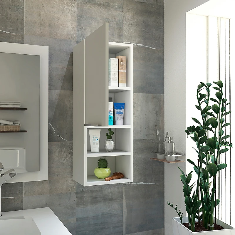Streamdale Mila White Bathroom Cabinet with Internal & External Shelves