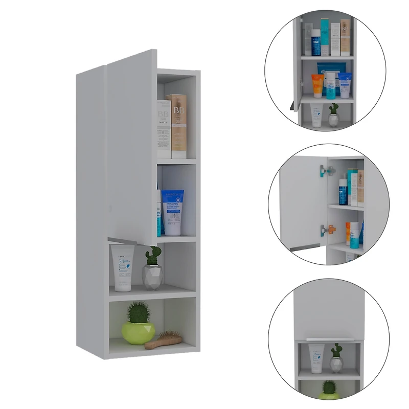 Streamdale Mila White Bathroom Cabinet with Internal & External Shelves