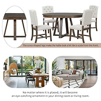 Streamdale Retro 5-Piece Dining Set with Round Table and Chairs