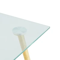 Streamdale Furniture Modern 51" Glass Dining Table, Gold Metal Legs