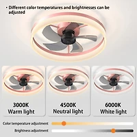 Streamdale Thin Pink Dimmable Led Ceiling Fans