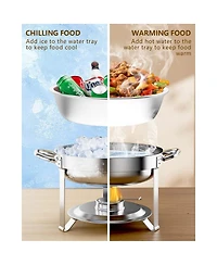 Simplie Fun Round Buffet Catering Dish For Home And Outdoor 2 Pcs/ Sets