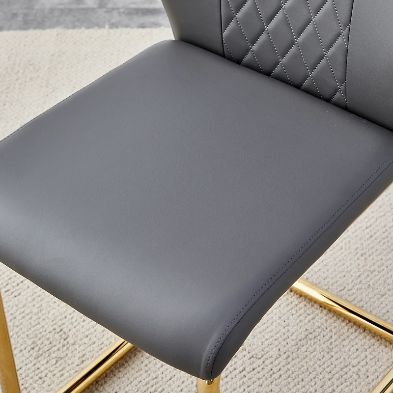 Modern dining chairs, restaurant chairs, and gold legged upholstered chairs made of artificial leather, suitable for kitchens, living rooms, bedrooms,