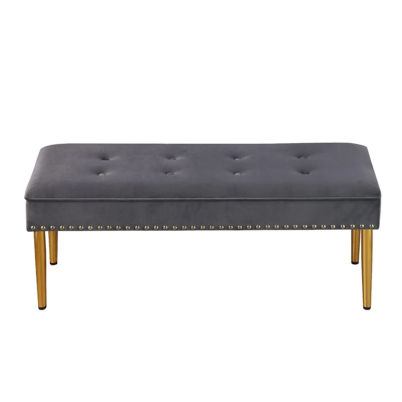Streamdale Velvet Benches with Gold Legs, 2-in-1 for Living Room