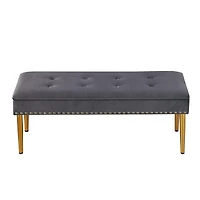 Streamdale Velvet Benches with Gold Legs, 2-in-1 for Living Room