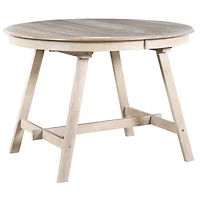 Wood Dining Table Round Extendable Dining Table For Dining Room (Natural Wood Wash)