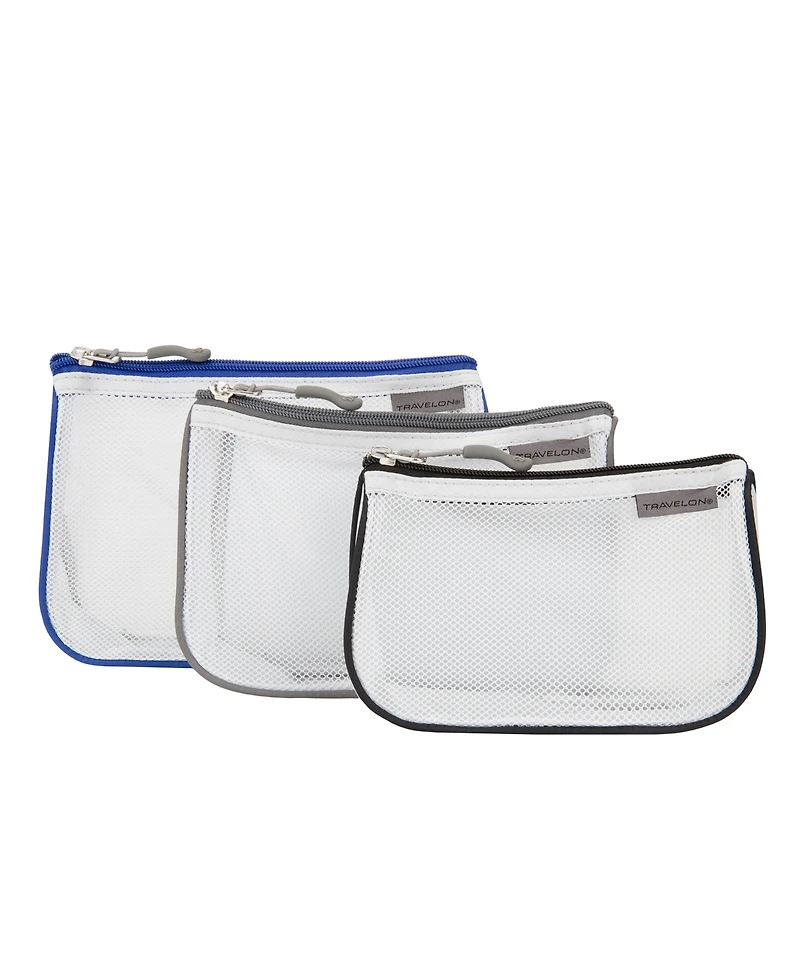 Travelon Set of 3 Assorted Piped Pouches