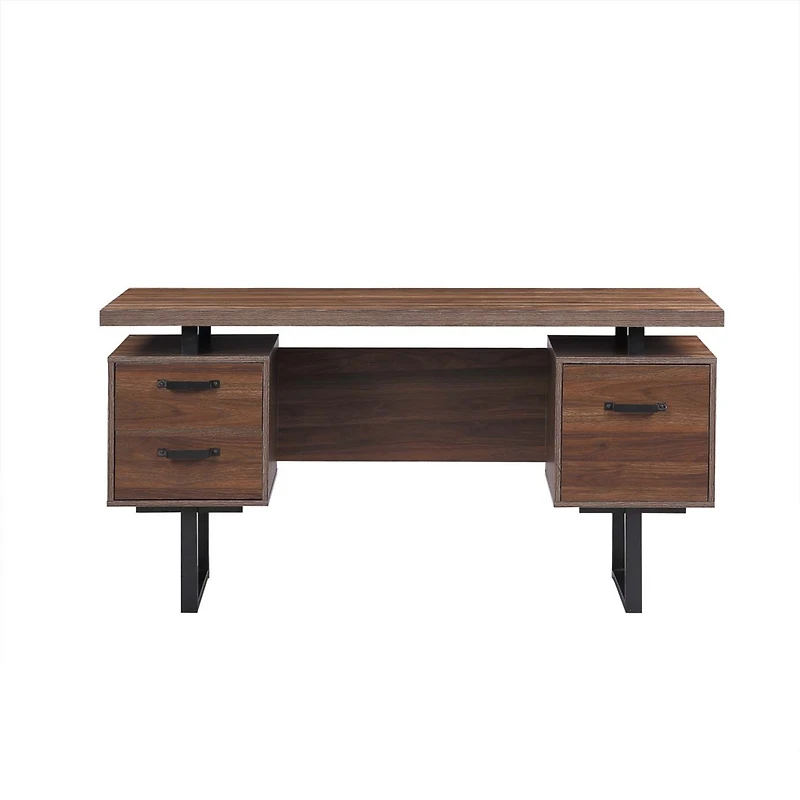 Streamdale Home Office Desk with Drawers and Hanging Files (59")