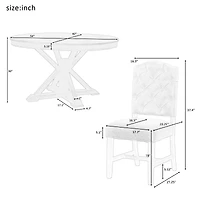 Streamdale Retro-Style Dining Set with Extendable Table & 4 Chairs