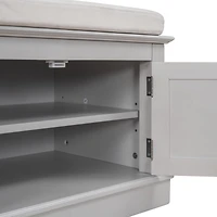 Streamdale 4-Door Storage Bench with Shelves and Cushion