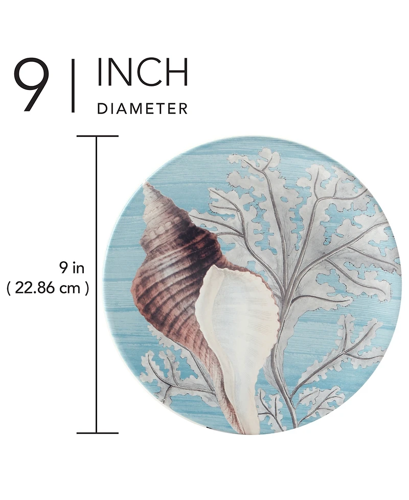 Certified International Beyond the Shore Set of 4 Salad Plates