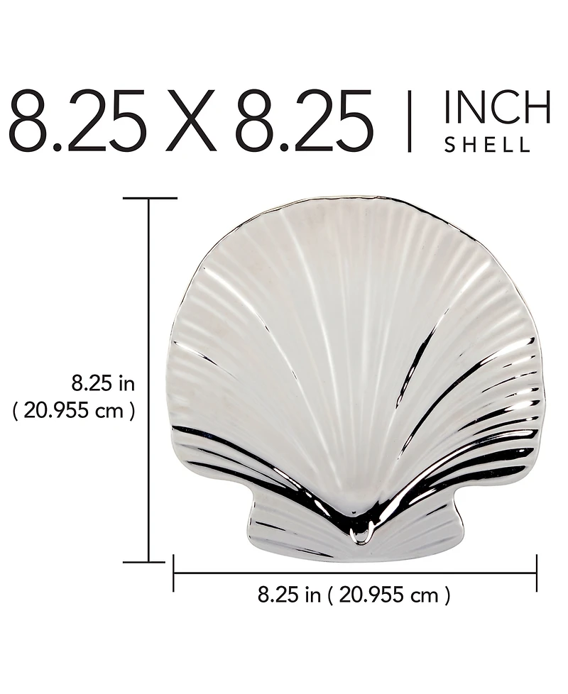 Certified International Silver Coast Set of 4 3-d Shell Candy Plate