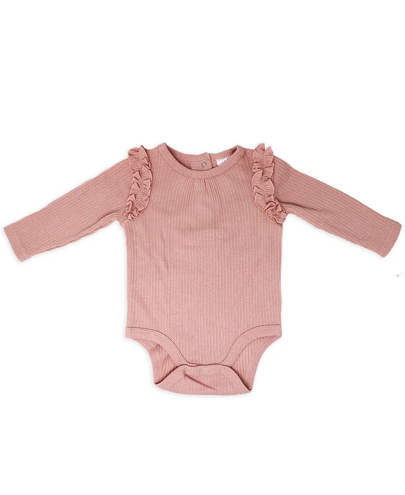 Baby Mode Baby Girls Take Me Home 3 Piece Layette Set, Mauve Leopard