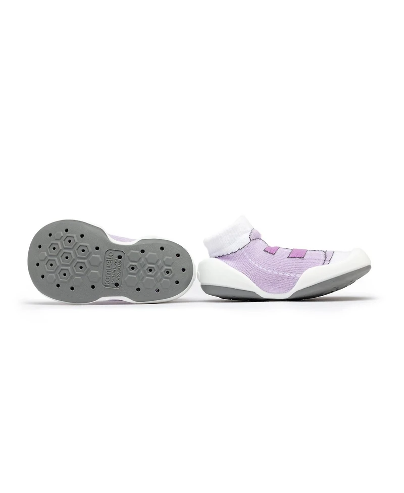 Komuello Infant Girl Breathable Washable Non-Slip Sock Shoes Walker - Violet