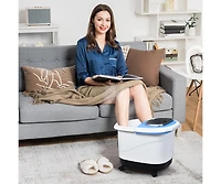 Slickblue Portable All-In-One Heated Foot Bubble Spa Bath Motorized Massager