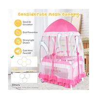 Slickblue Portable Baby Playpen Crib Cradle with Carring Bag